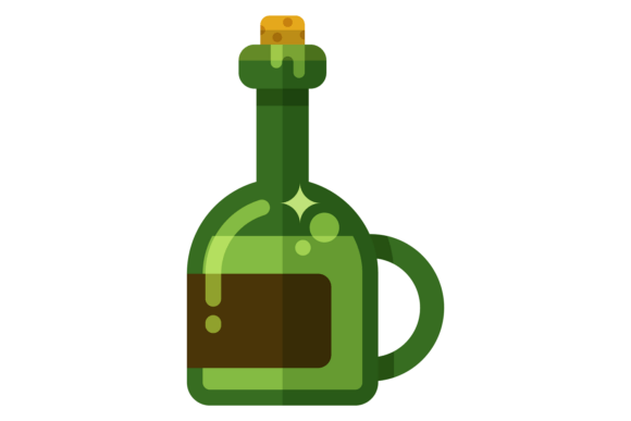 A Green Bottle with a Cork Stopper and a