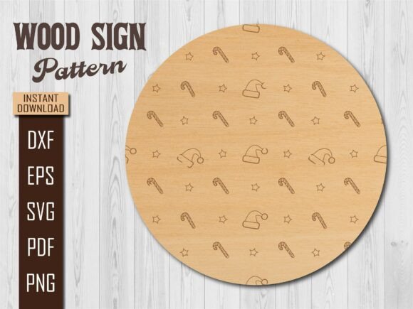 Christmas Hat Candy Cane Laser Wood Sign Review