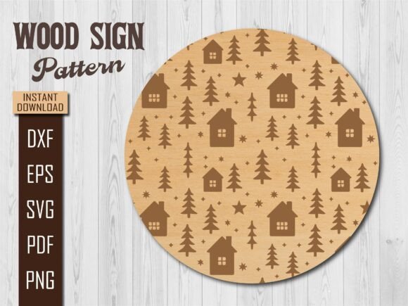 Christmas Tree Houses Laser Wood Sign Review
