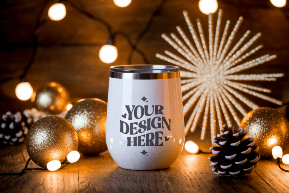 Christmas Wine Tumbler Mockup Review for Embroidery Projects