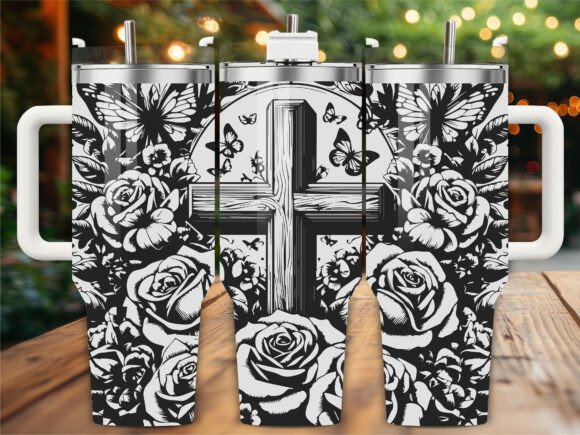 Floral Cross Tumbler PNG Review