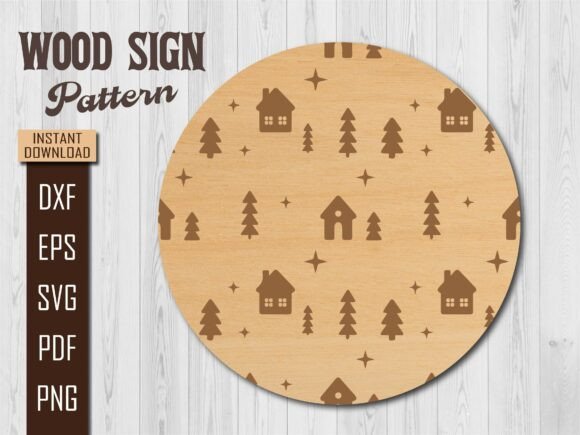 Forest Cabin Pattern Laser Wood Sign Review