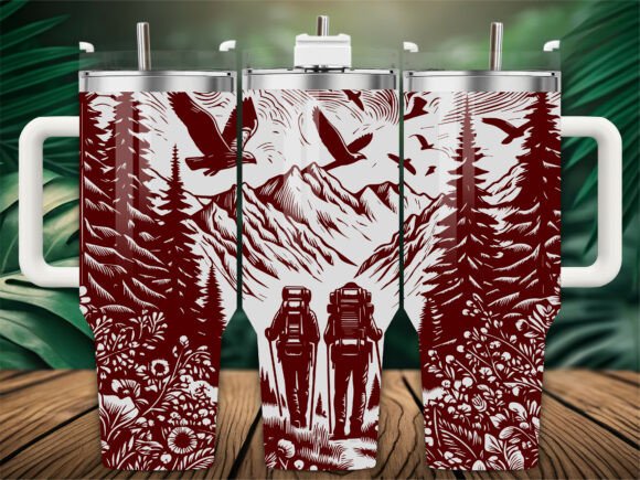 Mountain Hiking Tumbler Embroidery Design Review