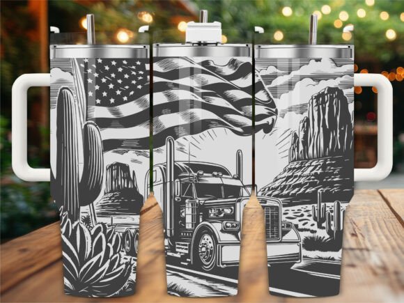 USA Semi Truck Laser Engraving Tumbler Review
